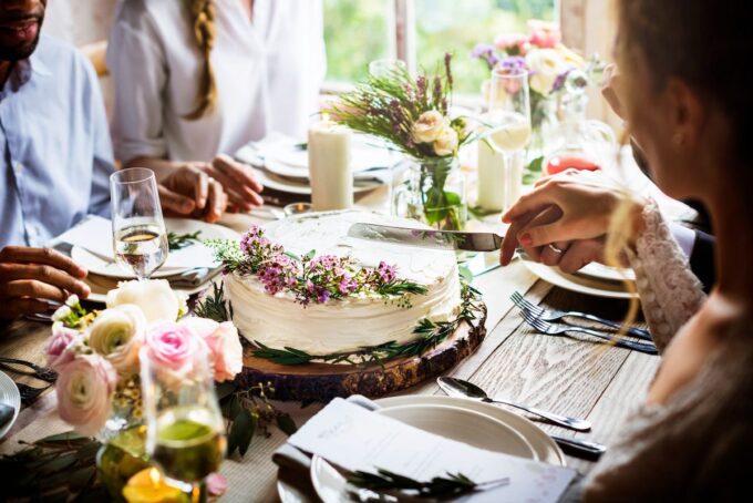 Die selbstgemachte Hochzeitstorte